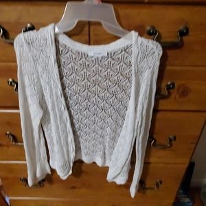 White sweater cover up